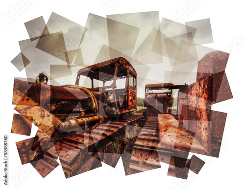 Photo: rusting tractors collage rusting tractors collage