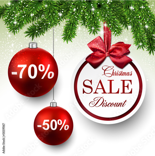 Vector: Sale round christmas balls. Sale round christmas balls.