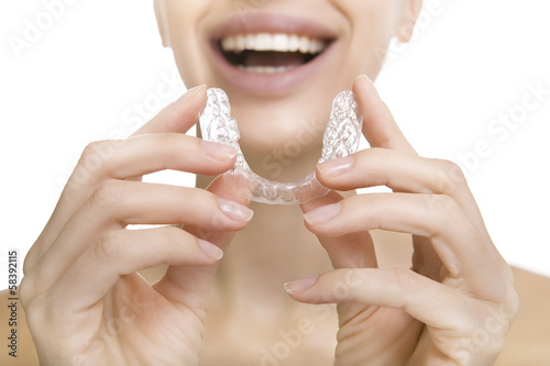 Photo: smiling girl with tooth tray smiling girl with tooth tray
