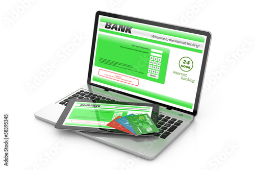 Illustration: Internet banking service. Internet banking service.