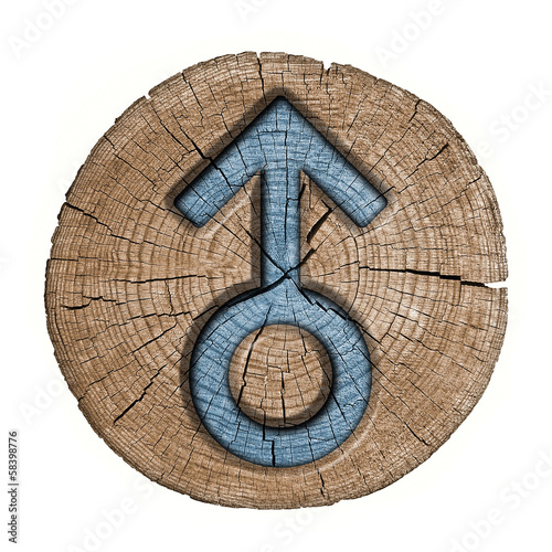 Photo: Male sign sex, wooden label Male sign sex, wooden label