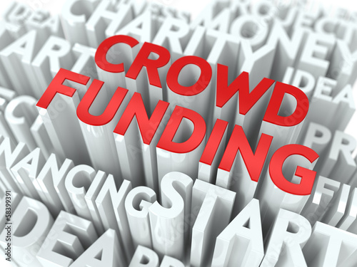 Illustration: Crowd Funding. Wordcloud Concept. Crowd Funding. Wordcloud Concept.