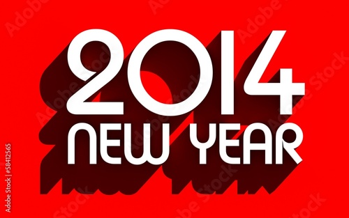 Illustration: White 2014 on red background White 2014 on red background
