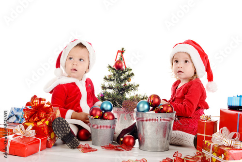 Photo: two baby santas two baby santas