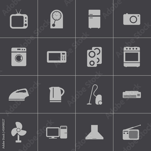 Vector: Vector black home icons set Vector black home icons set