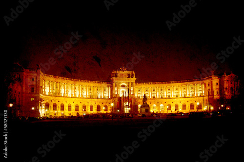 Illustration: Retrobild - Hofburg bei Nacht Retrobild - Hofburg bei Nacht