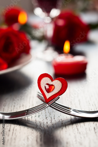 Photo: place setting for Valentine's day place setting for Valentine's day