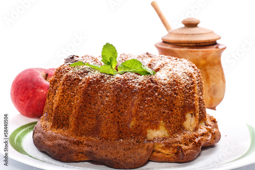 Photo: apple and honey cake apple and honey cake