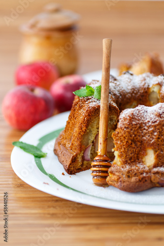 Photo: apple and honey cake apple and honey cake