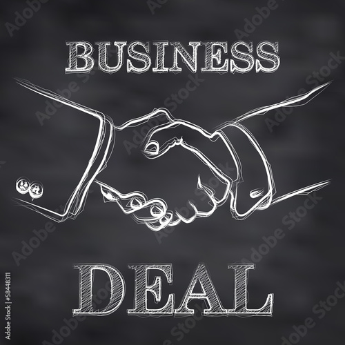 Vector: Vector sketched handshake Vector sketched handshake