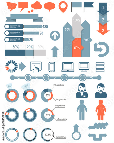 Vector: Set of infographic elements and icons Set of infographic elements and icons