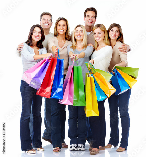 Photo: Group of shopping people. Group of shopping people.