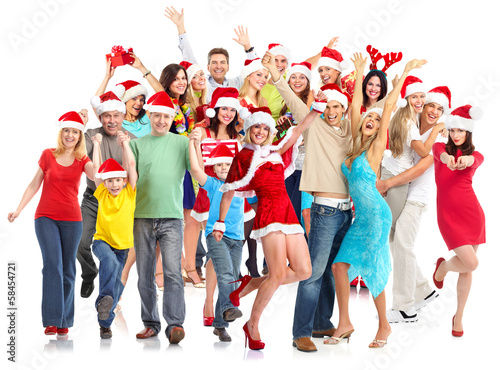 Photo: Happy Christmas people group. Happy Christmas people group.