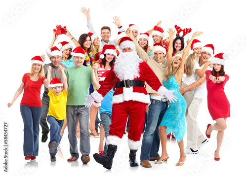 Photo: Happy Christmas people group. Happy Christmas people group.