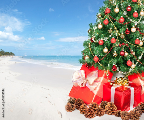 Photo: Christmas tree the beach Christmas tree the beach
