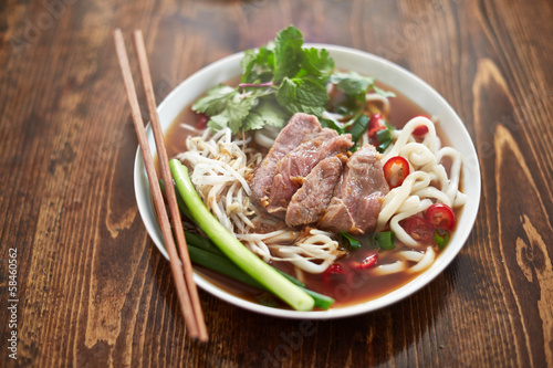 Photo: bowl of vietnamese pho in natural light bowl of vietnamese pho in natural light