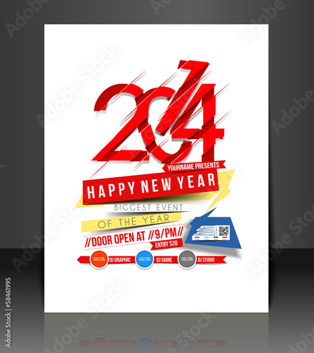 Vector: New Year Party Flyer & Poster Cover Template New Year Party Flyer & Poster Cover Template