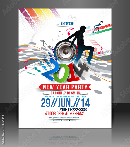 Vector: New Year Party Flyer & Poster Template New Year Party Flyer & Poster Template