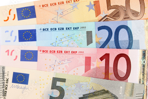 Photo: Billets de 5, 10, 20 et 50 euros Billets de 5, 10, 20 et 50 euros