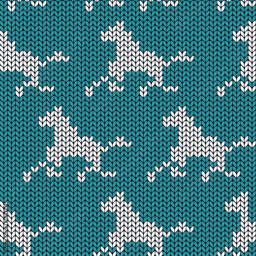 Vector: Seamless knitting pattern with horses Seamless knitting pattern with horses