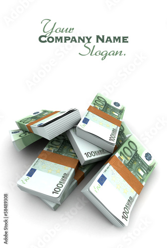 Illustration: 100 Euros stacks 100 Euros stacks