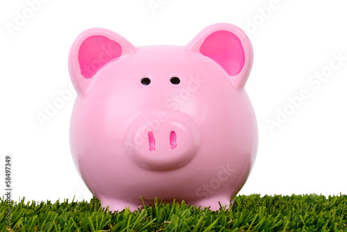 Photo: Piggy bank grass always greener Piggy bank grass always greener