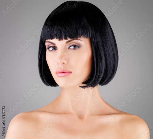 Photo: Beautiful woman with shot hairstyle Beautiful woman with shot hairstyle