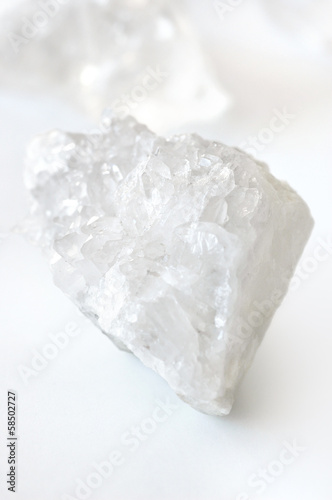 Photo: White crystal on white background White crystal on white background