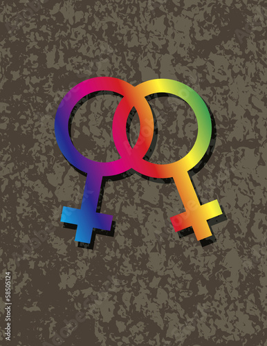 Vector: Female Lesbian Gender Symbols Interlocking Illustration Female Lesbian Gender Symbols Interlocking Illustration