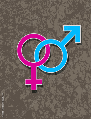 Vector: Male and Female Gender Symbol Interlocking Vector Illustration Male and Female Gender Symbol Interlocking Vector Illustration