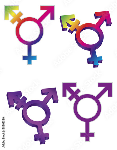 Vector: Transgender Symbols Vector Illustration Transgender Symbols Vector Illustration