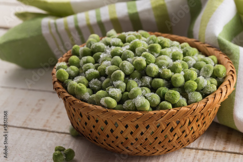 Photo: Frozen peas in bowl Frozen peas in bowl
