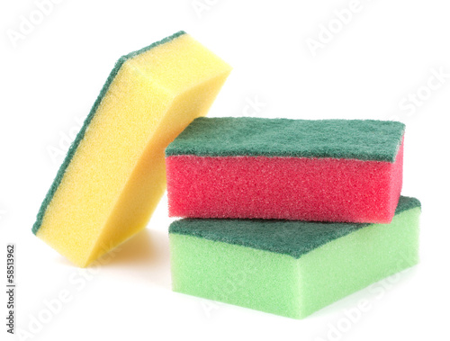 Photo: sponges isolated on the white background sponges isolated on the white background