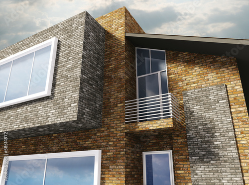 Illustration: Exterior of modern house Exterior of modern house