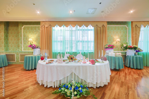 Photo: Beautifully decorated table for bride and groom Beautifully decorated table for bride and groom