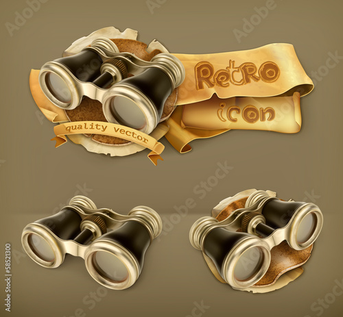 Vector: Vintage binoculars icon Vintage binoculars icon