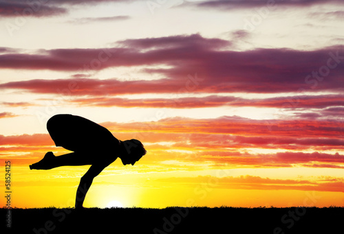 Photo: Yoga silhouette Yoga silhouette
