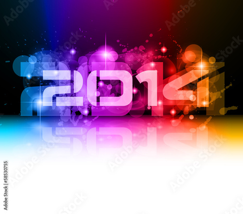 Vector: 2014 New Year Colorful Background 2014 New Year Colorful Background