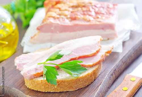 Photo: bread with bacon bread with bacon