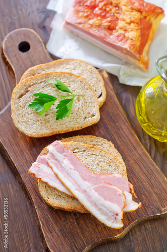 Photo: bread with bacon bread with bacon