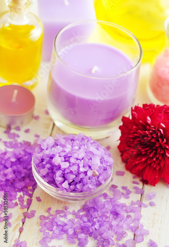Photo: Violet sea salt for spa and candle Violet sea salt for spa and candle