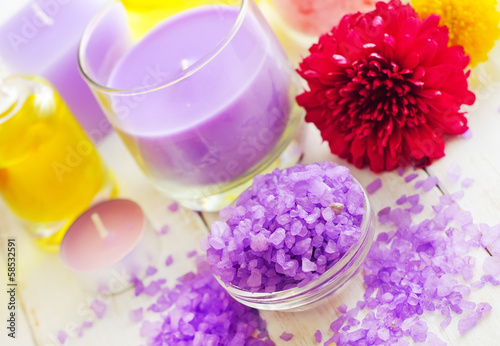 Photo: Violet sea salt for spa and candle Violet sea salt for spa and candle