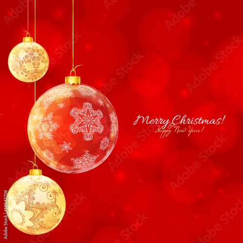 Vector: Red and white glossy Christmas balls Red and white glossy Christmas balls