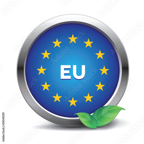 Vector: EU flag button EU flag button