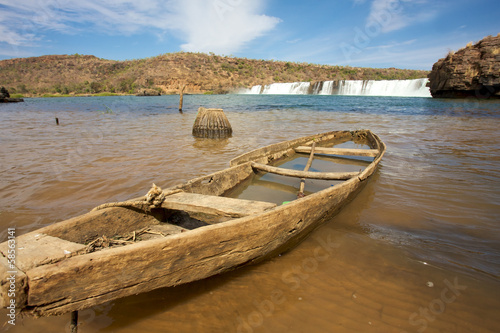 Broken small boat in the River Senegal
