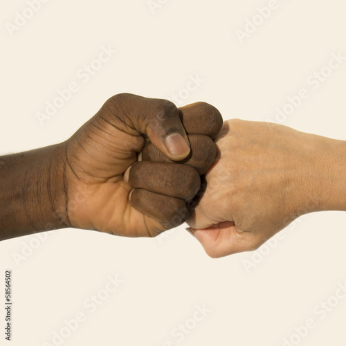 Illustration: Mixity - Two joint hands symbolizing diversity Mixity - Two joint hands symbolizing diversity