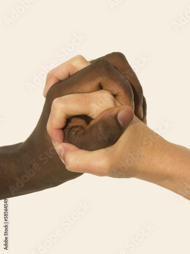 Photo: Mixity - Two joint hands symbolizing diversity Mixity - Two joint hands symbolizing diversity