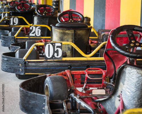 Photo: row of go-carts row of go-carts