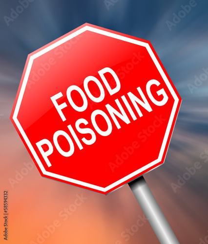 Illustration: Food poisoning concept. Food poisoning concept.