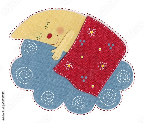 Illustration: the moon is sleeping on the cloud the moon is sleeping on the cloud